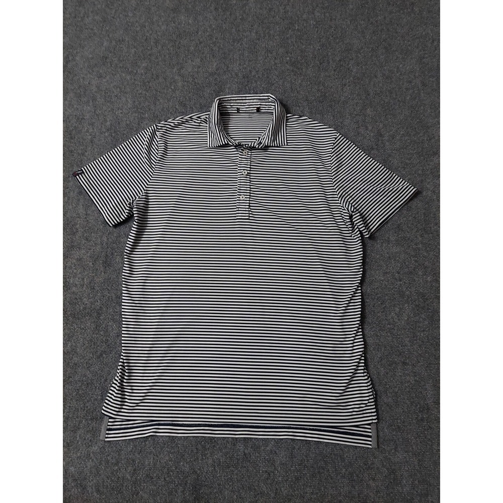 Polo Ralph Lauren RLX shirt Mens Large Blue Striped Golf Peformance Outdoor
